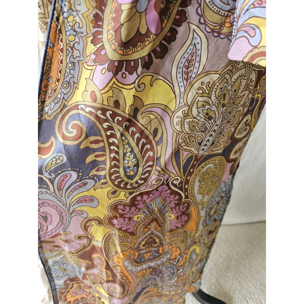 Johnny Was M Sandalwood Tove Kimono Duster 100% Silk Embroidery Pockets $435 - Picture 9 of 15